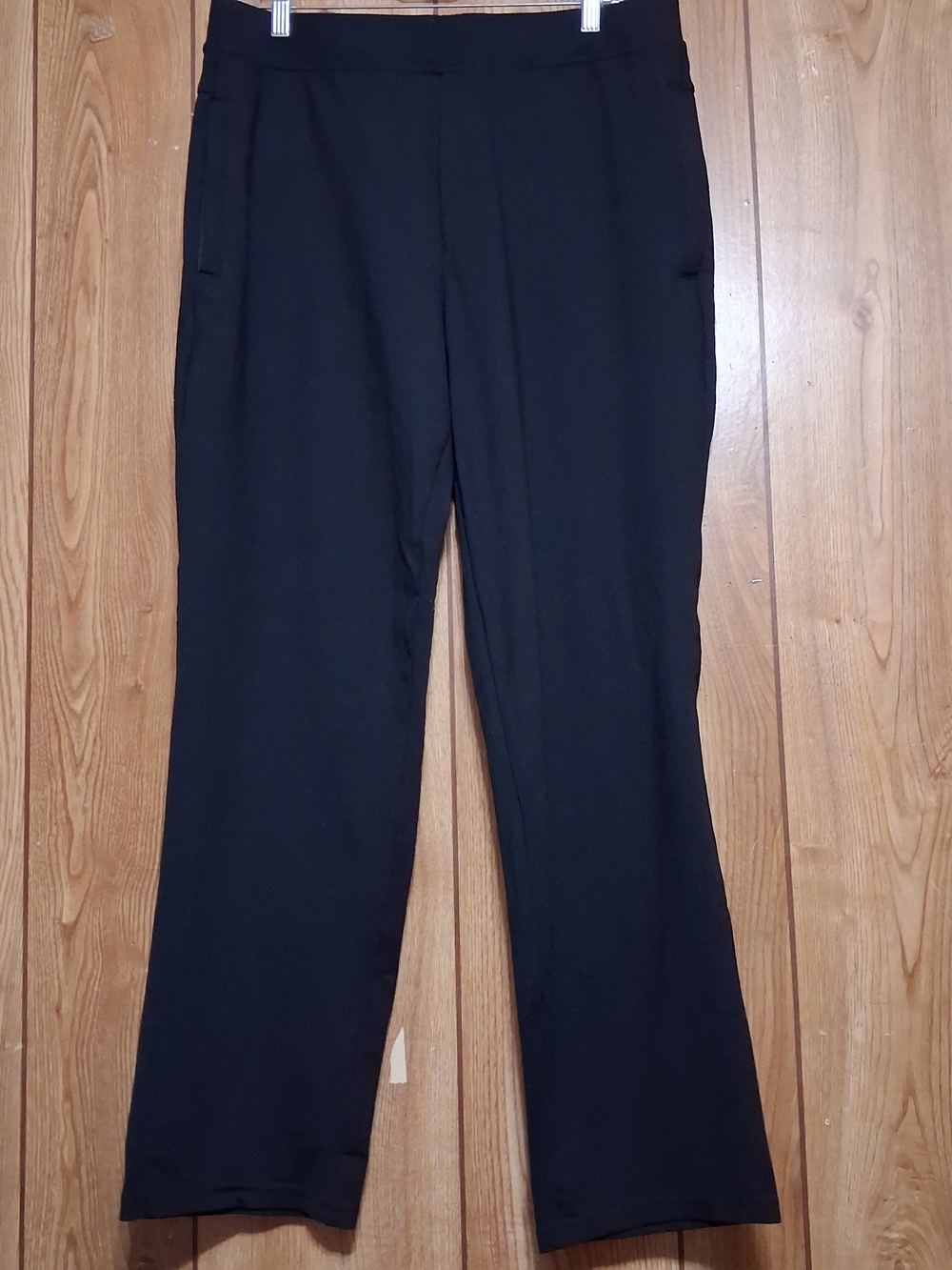 Black Skechers Knit GoWalk Pants Lg Straight Leg Versatile Seperates Activewear